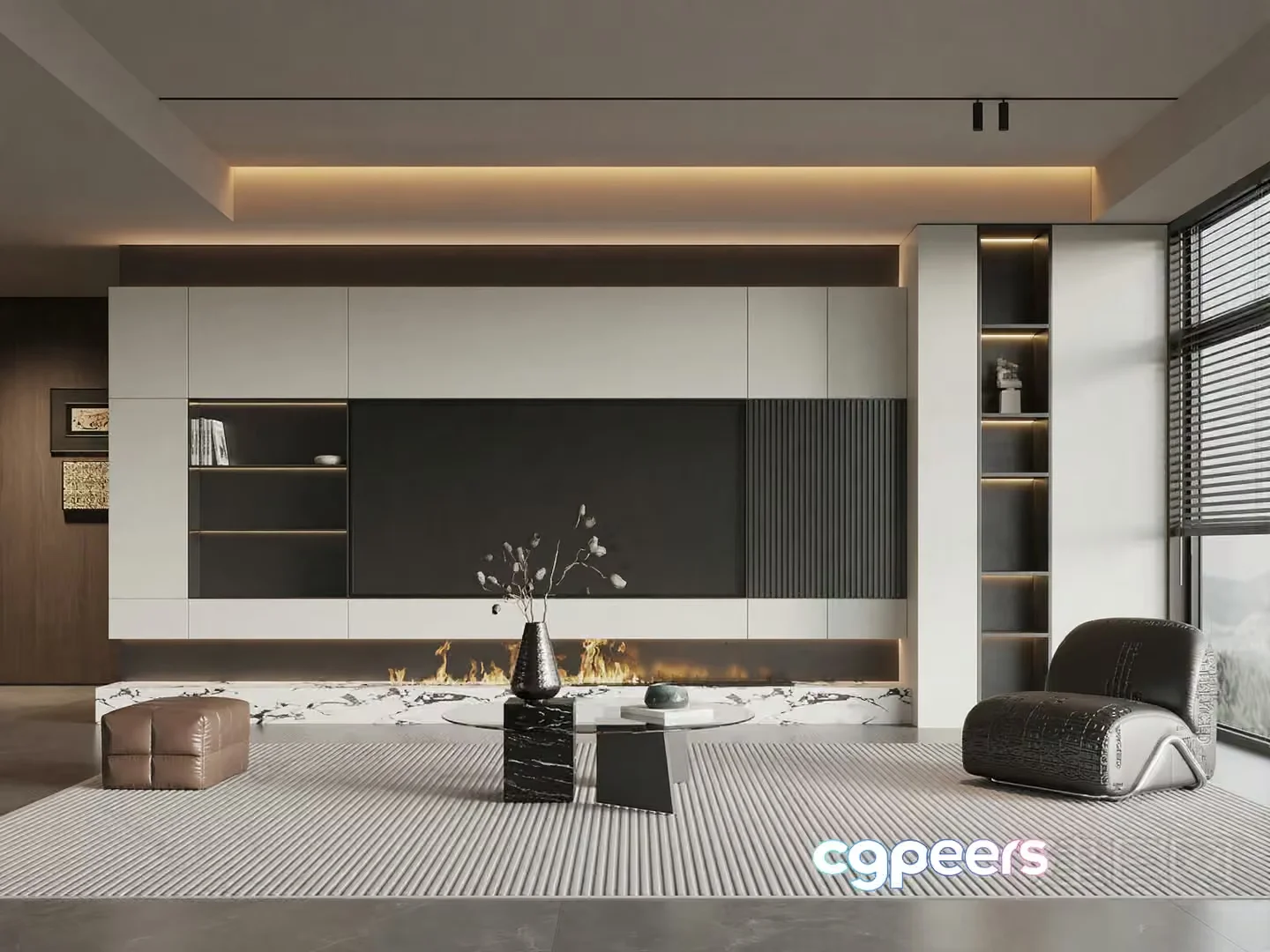 Modern Living Room 3D Model – 16293 – VRAY Render