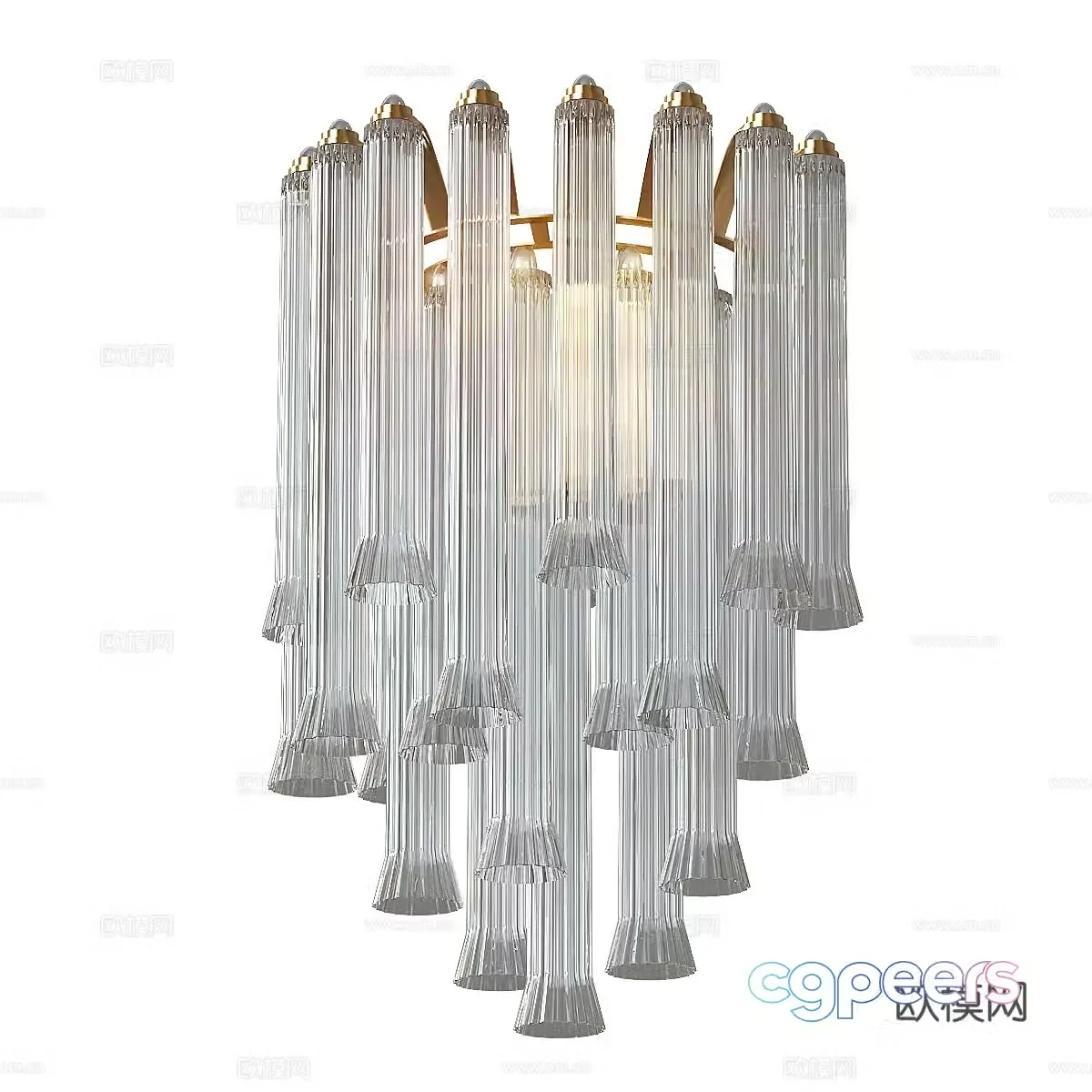 Modern Italian light luxury Lorelei large waterfall wall light 3D model