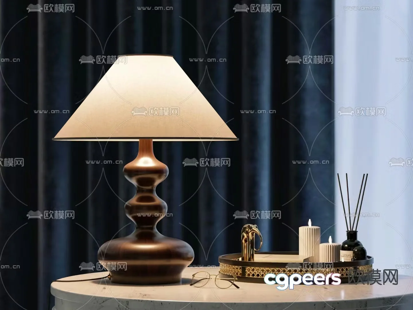 Medieval style desk lamp 3d model