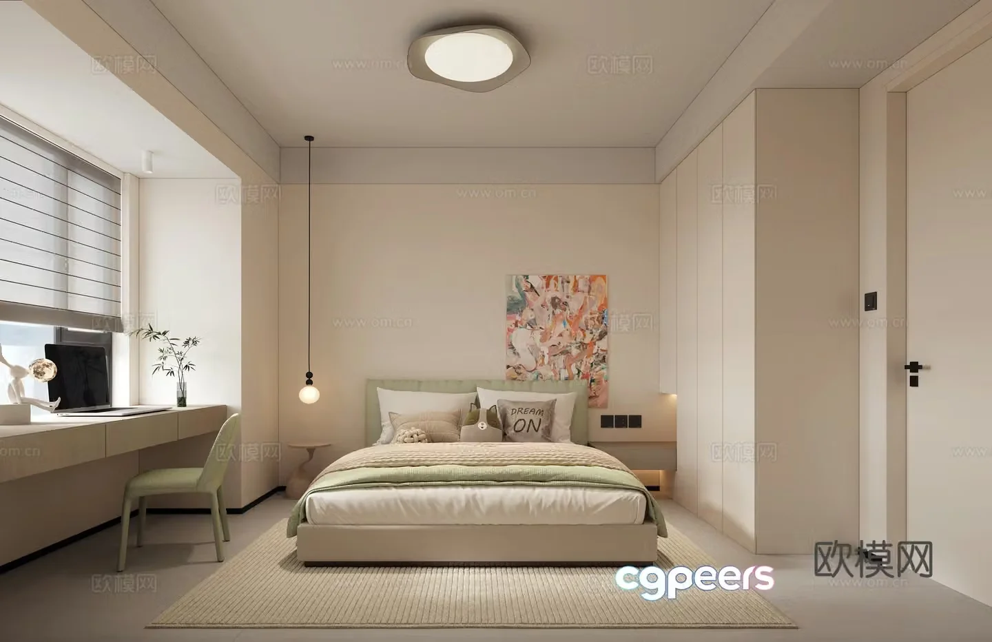 Modern bedroom second bedroom 3d model