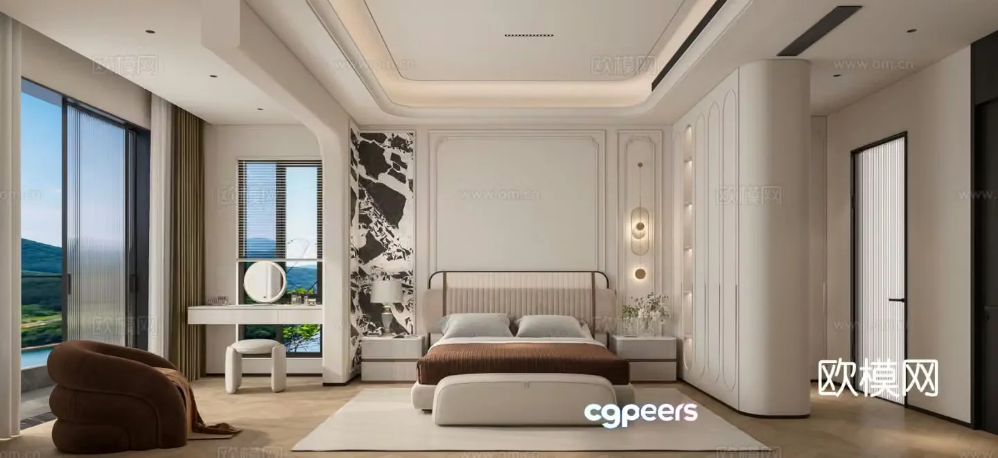 French bedroom master bedroom 3d model