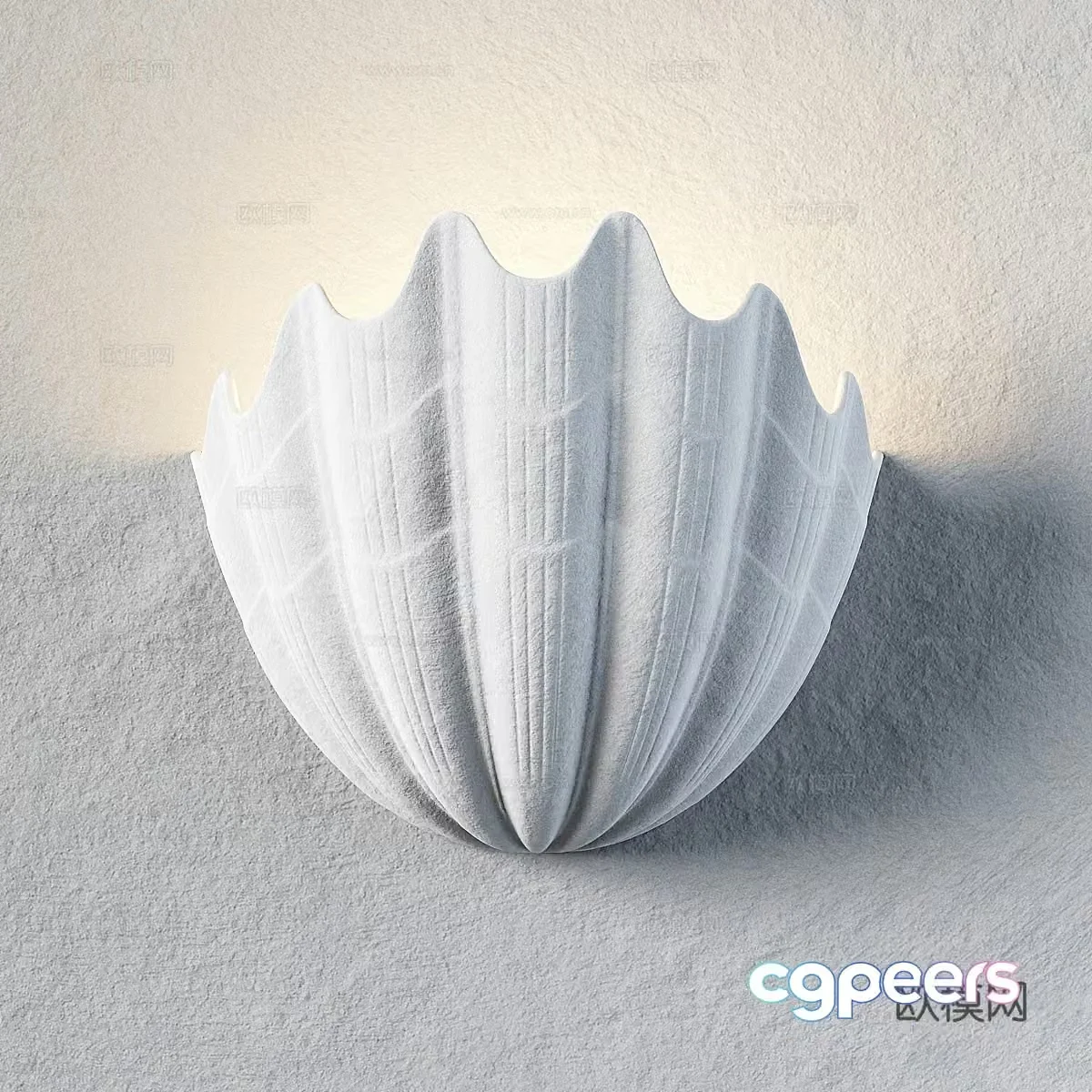 New Chinese shell decorative wall lamp 3D model