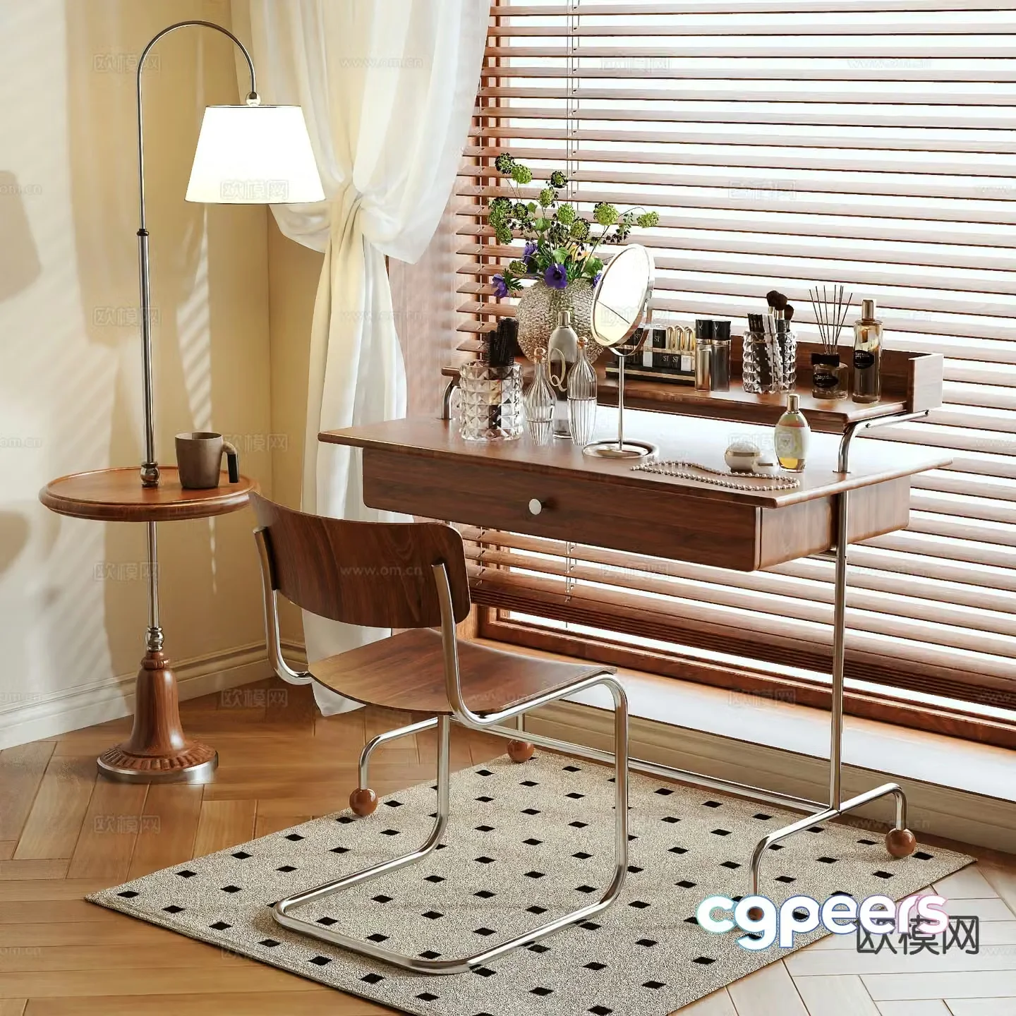 Medieval style dressing table 3d model