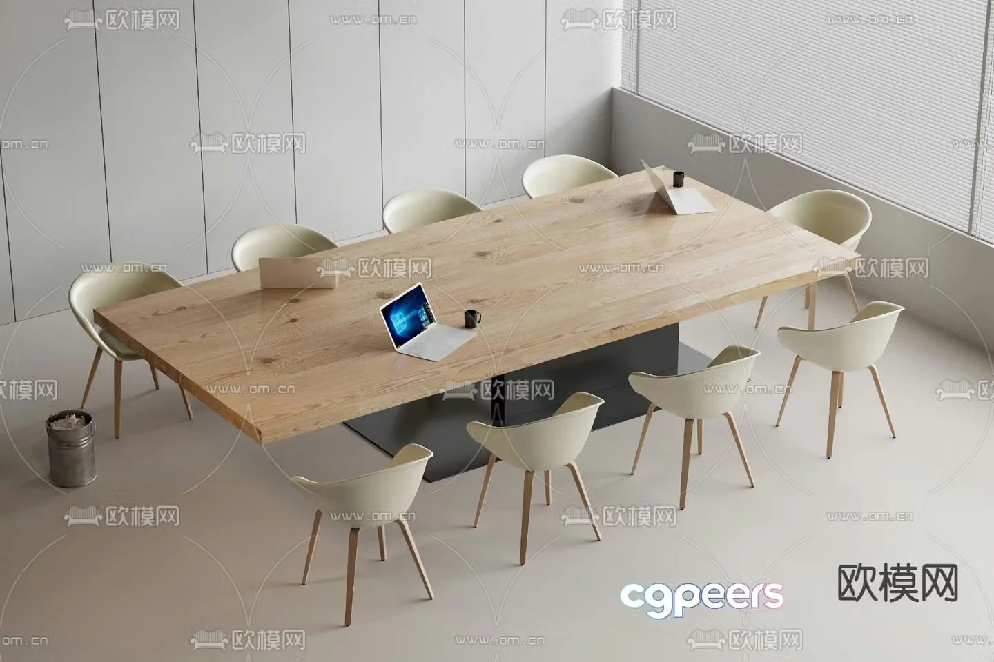 solid wood conference table conference table 3d model