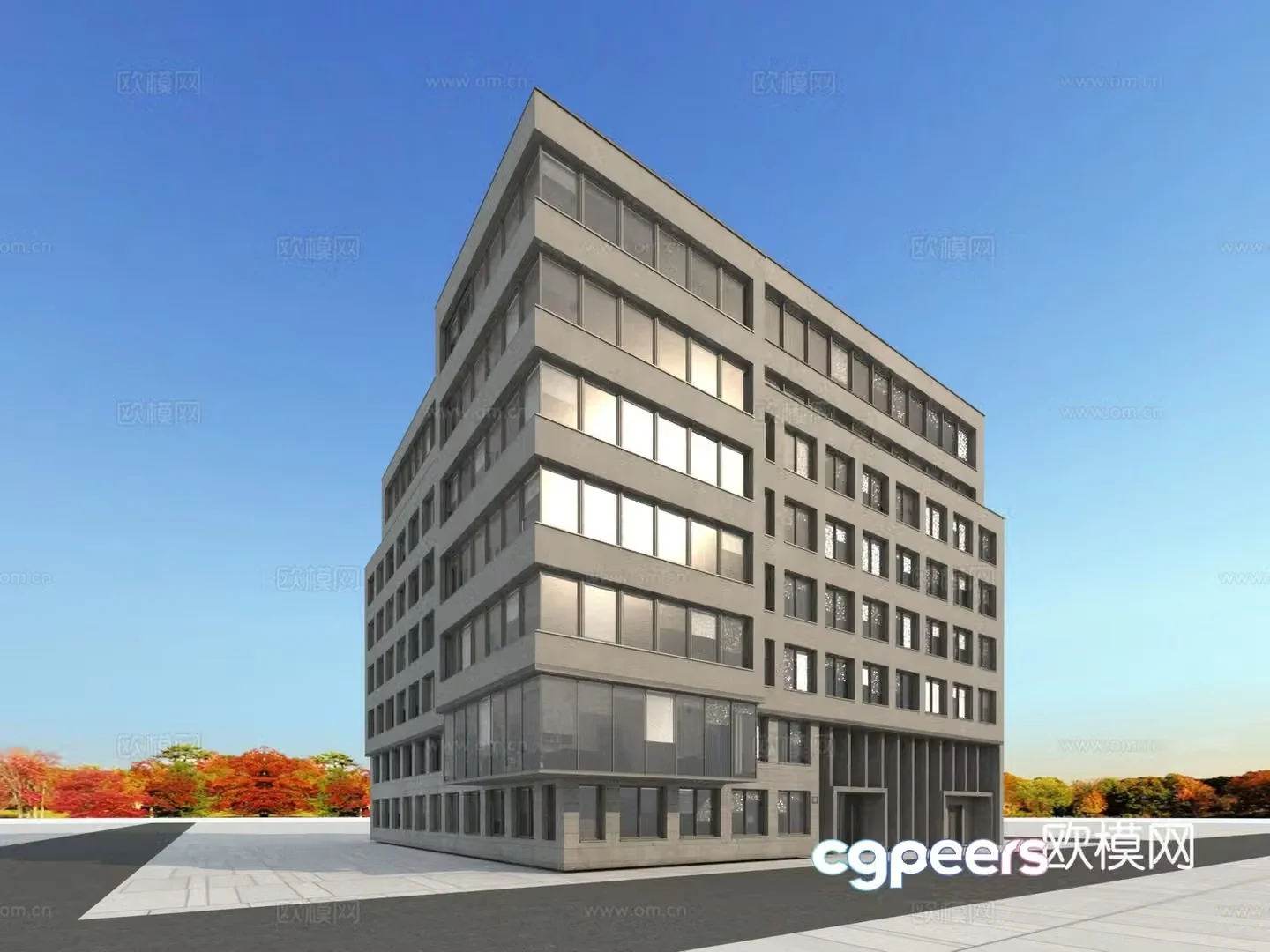Building appearance European-style building 3d model