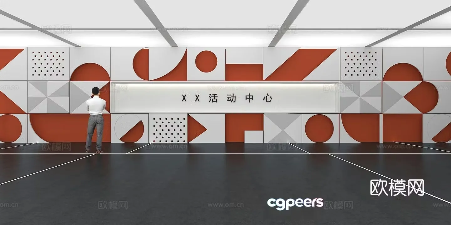 Cultural wall Corporate culture wall Display wall Classroom Exhibition hall Campus culture Corridor 3D model