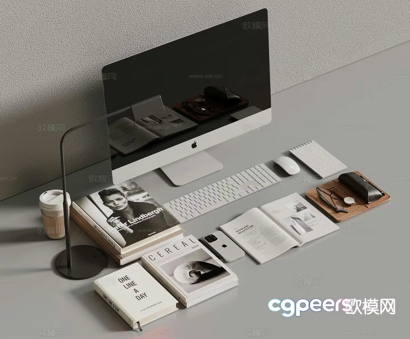 Office accessories computer stationery office supplies 3d model