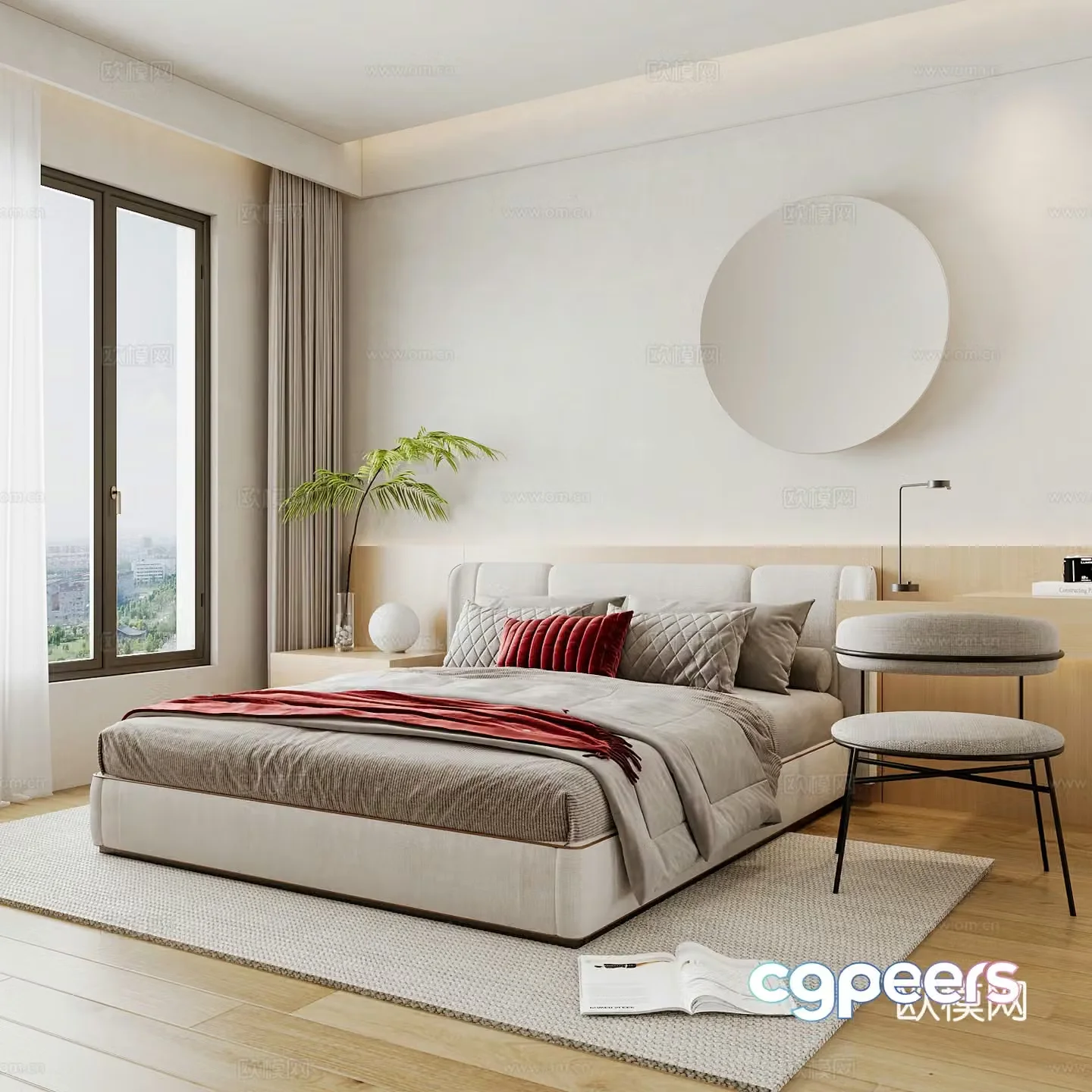 Modern home bedroom Modern bedroom Italian bedroom Simple bedroom Italian bed 3d model