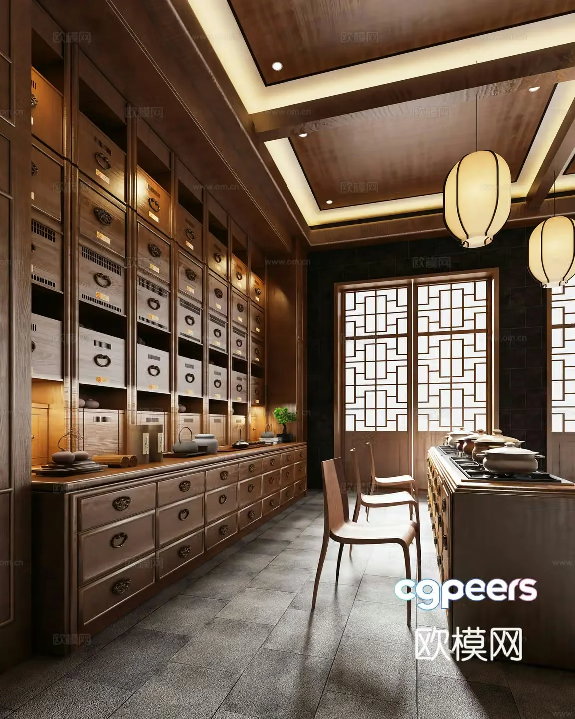 New Chinese Pharmacy Traditional Chinese Medicine Museum Traditional Chinese Medicine Pharmacy 3D Model