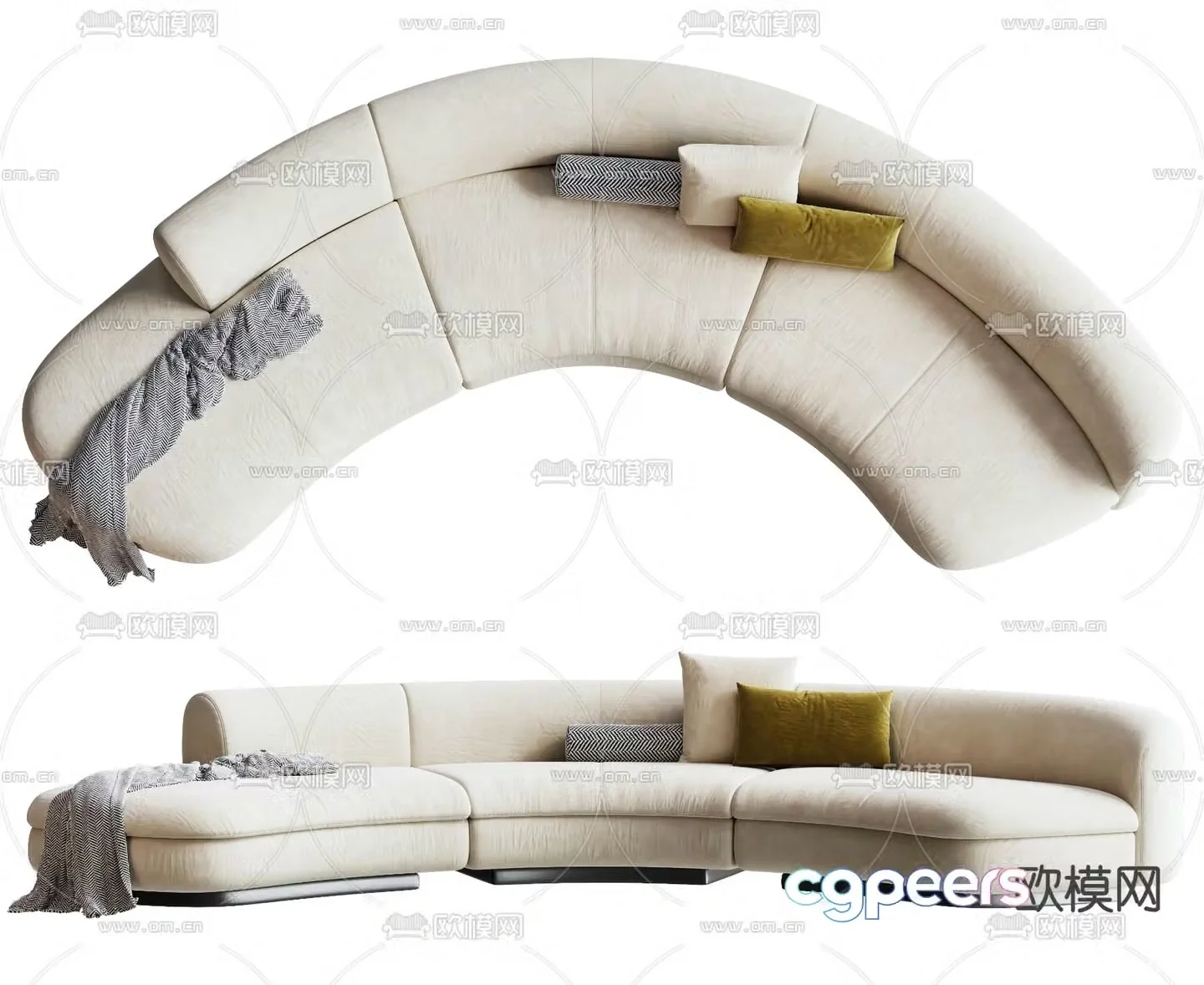 Special shaped sofa curved sofa 3d model