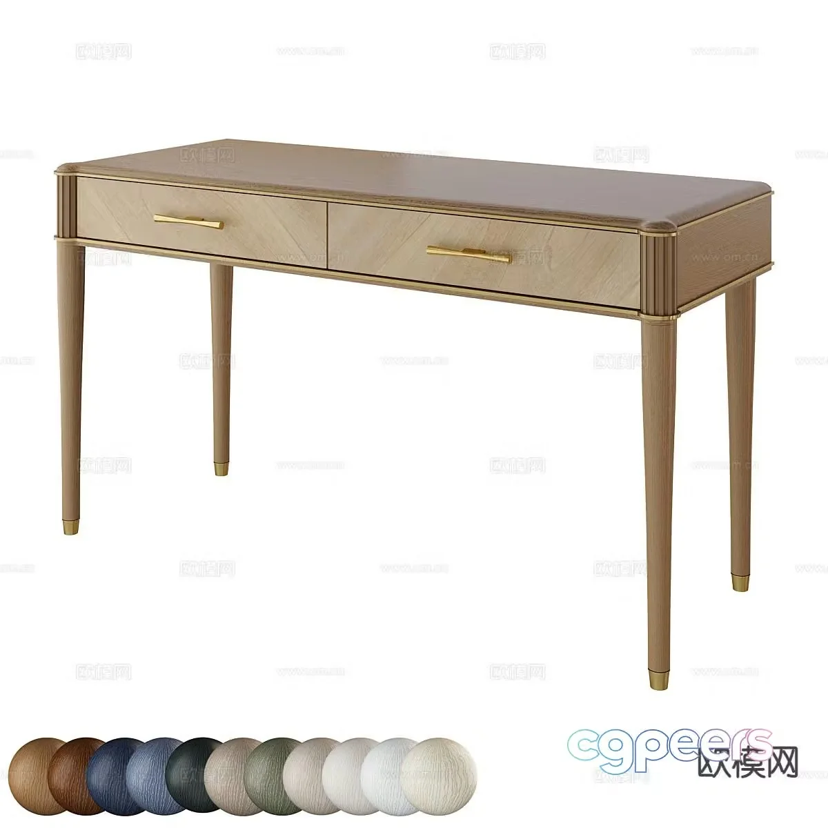 Nordic simple desk writing desk 3d model