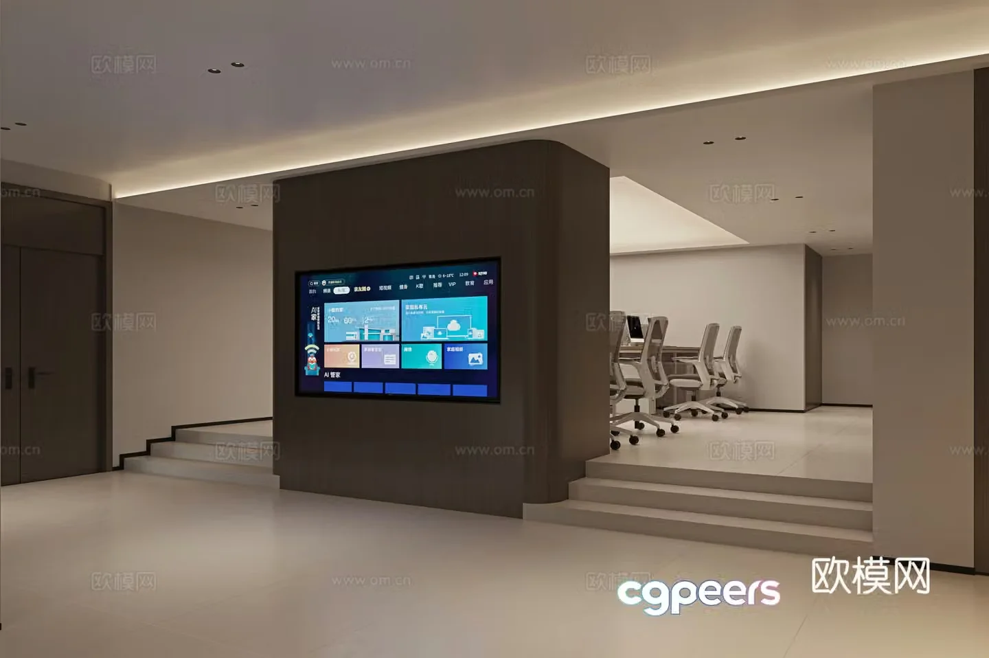Office Hall 3d model