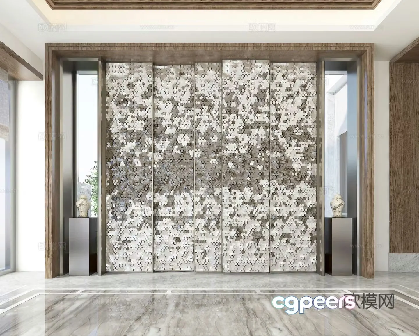 Screen style wall 3d model