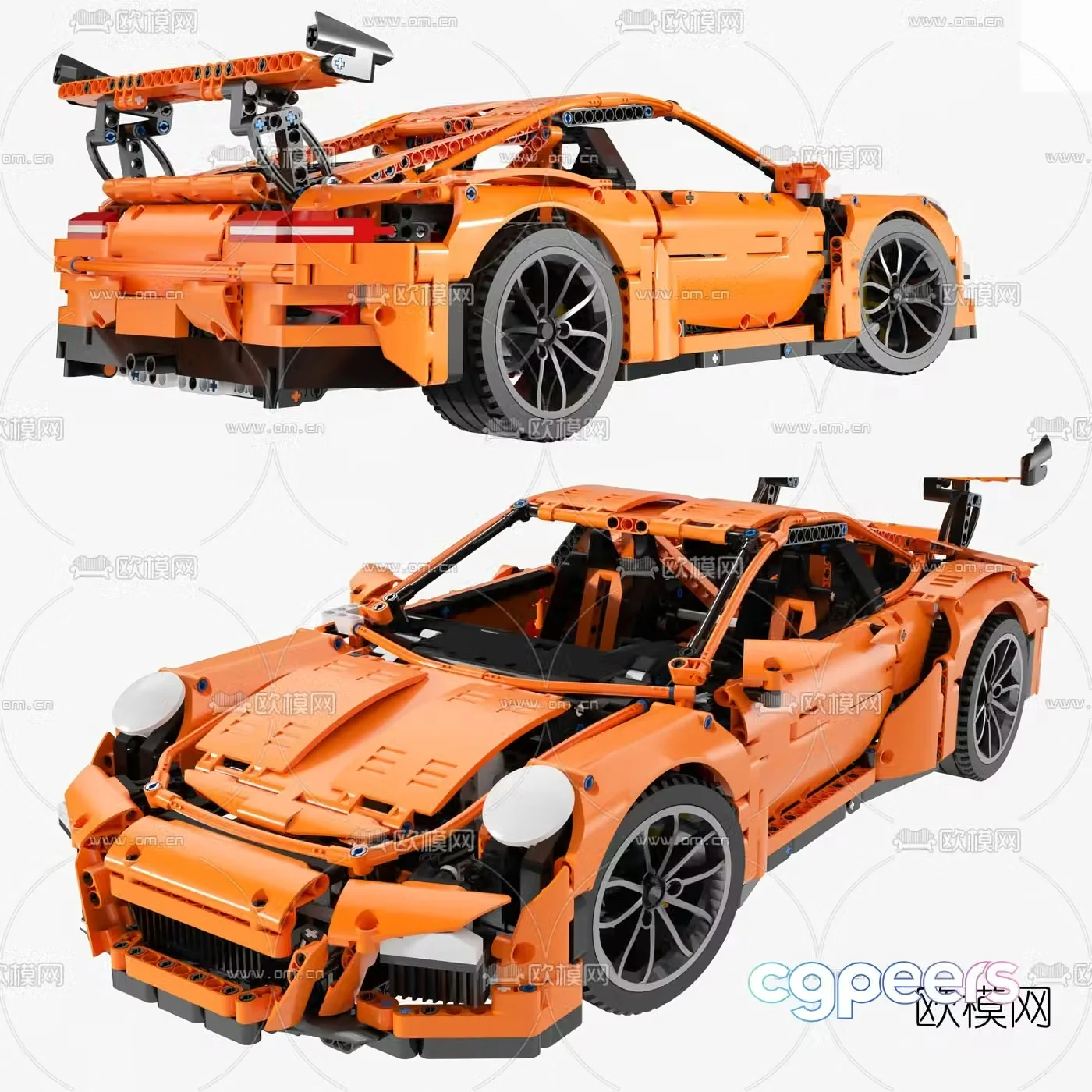 Modern Lego Porsche toy 3d model