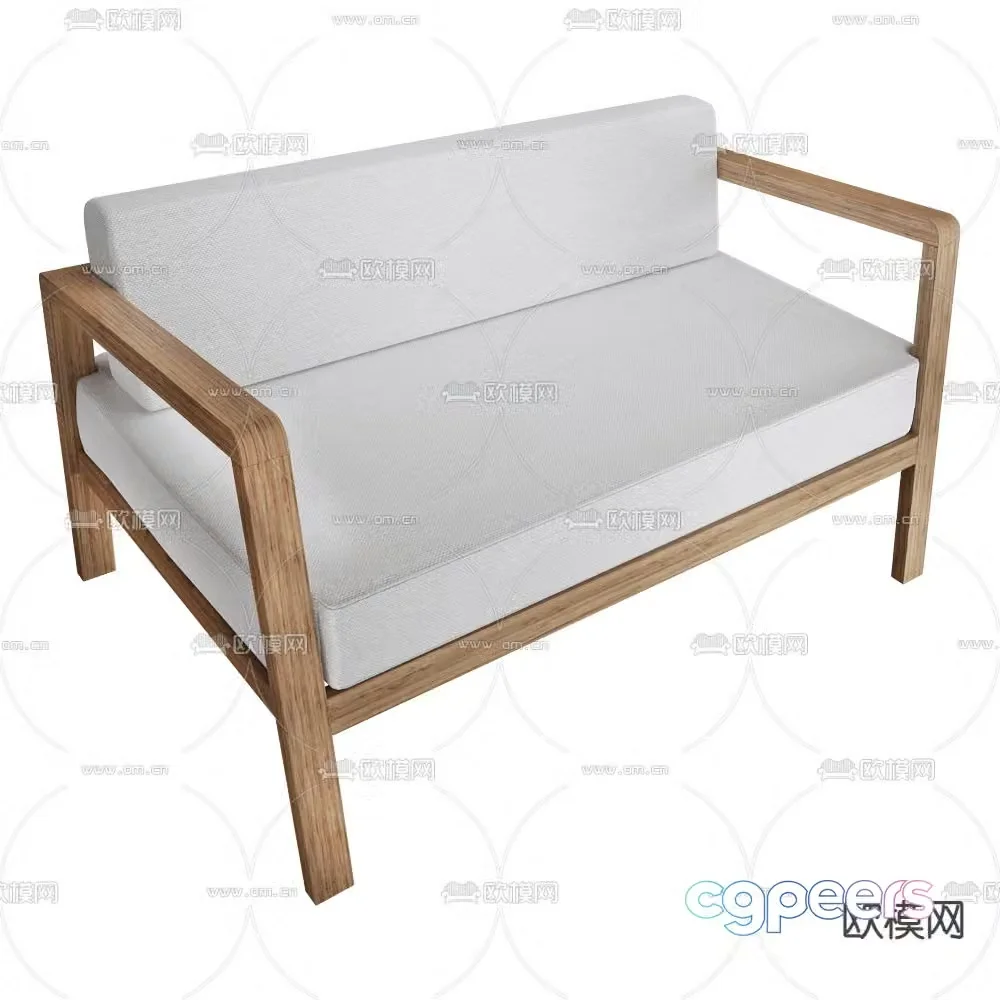 Blinde multi-person sofa 3d model