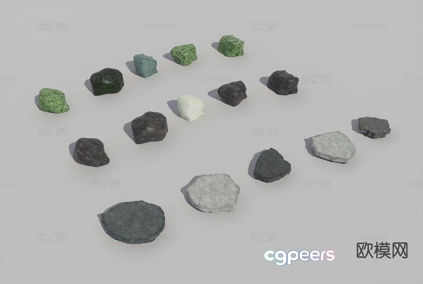stone stone broken brick 3d model