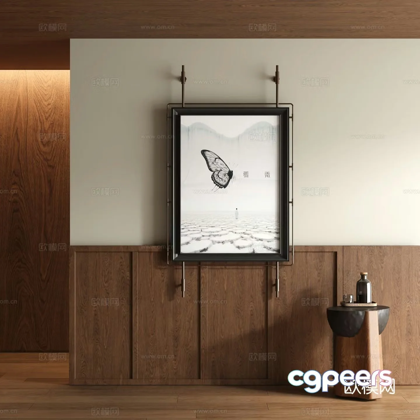 New Chinese style butterfly painting decorative painting 3d model
