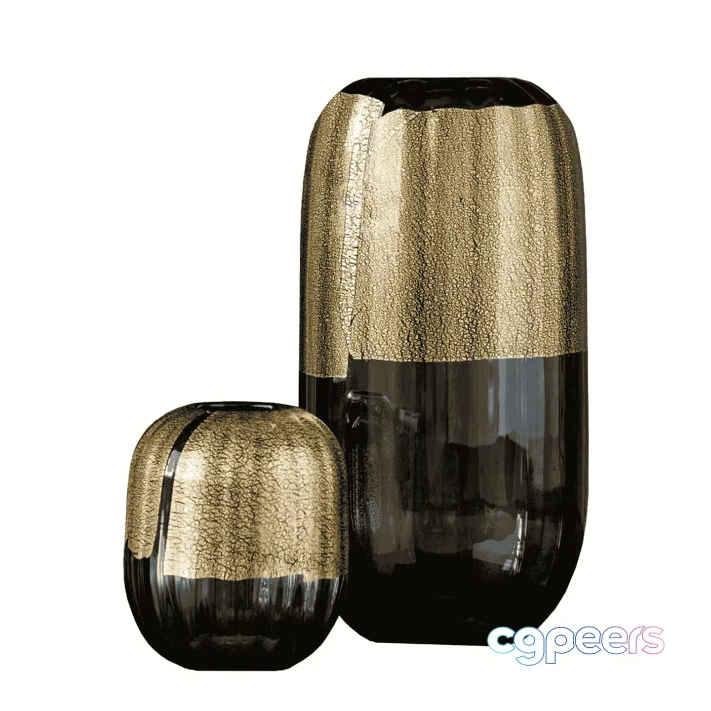 Gold And Black Vases 3D Model – 17551 – VRAY Render