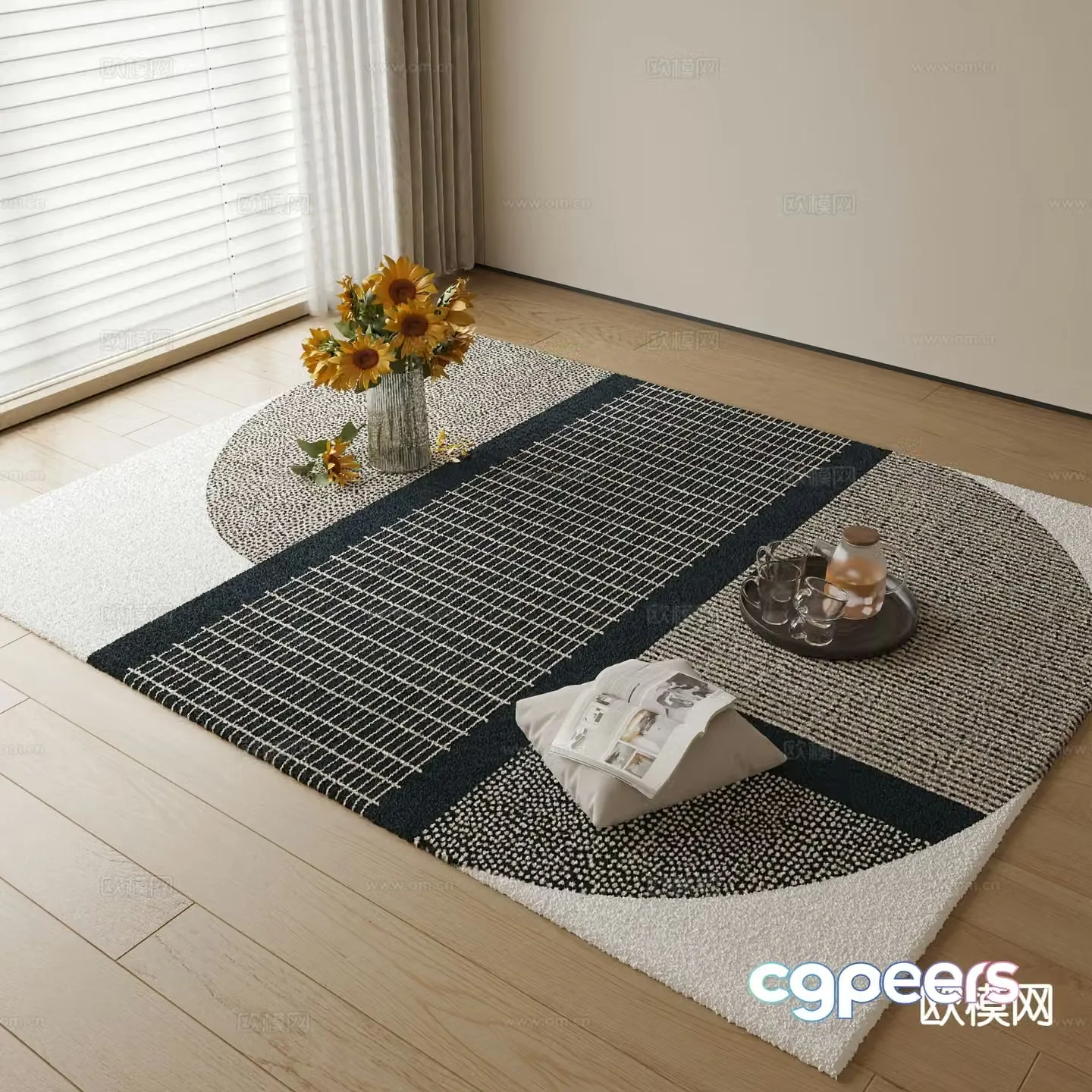 Geometric carpet pattern carpet 3d model