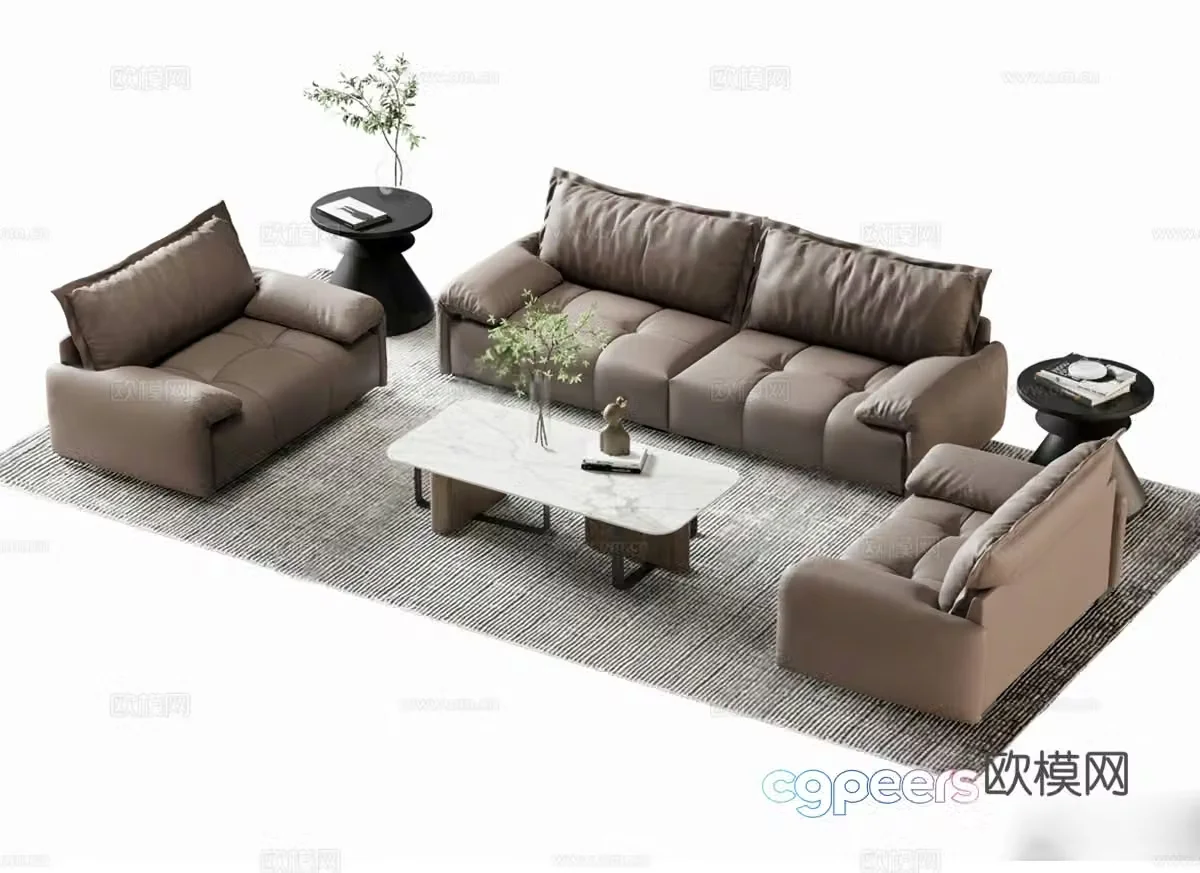 Italian sectional sofa 3d model