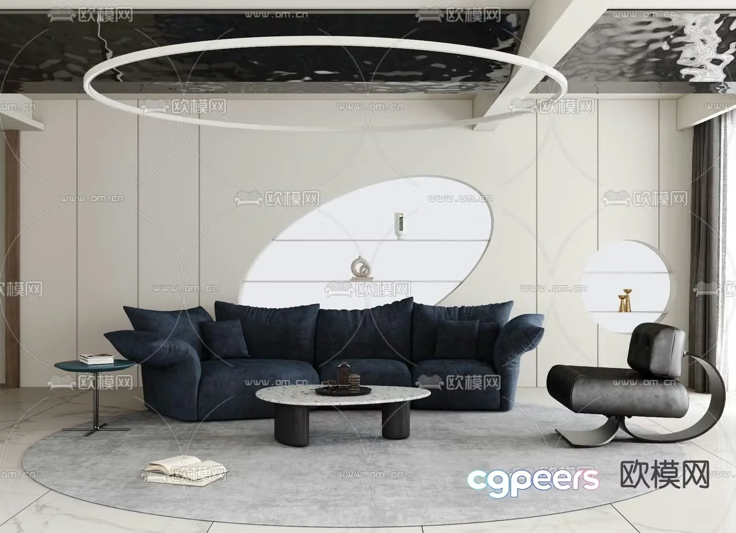 Modular sofa petal sofa 3d model