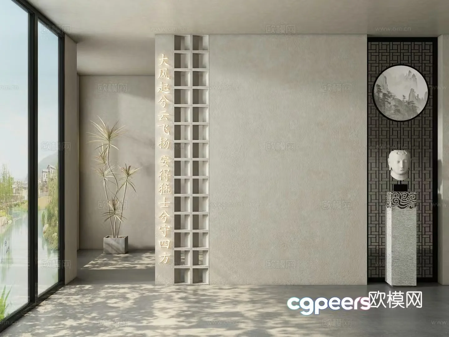 Partition 3D model of the entrance hall