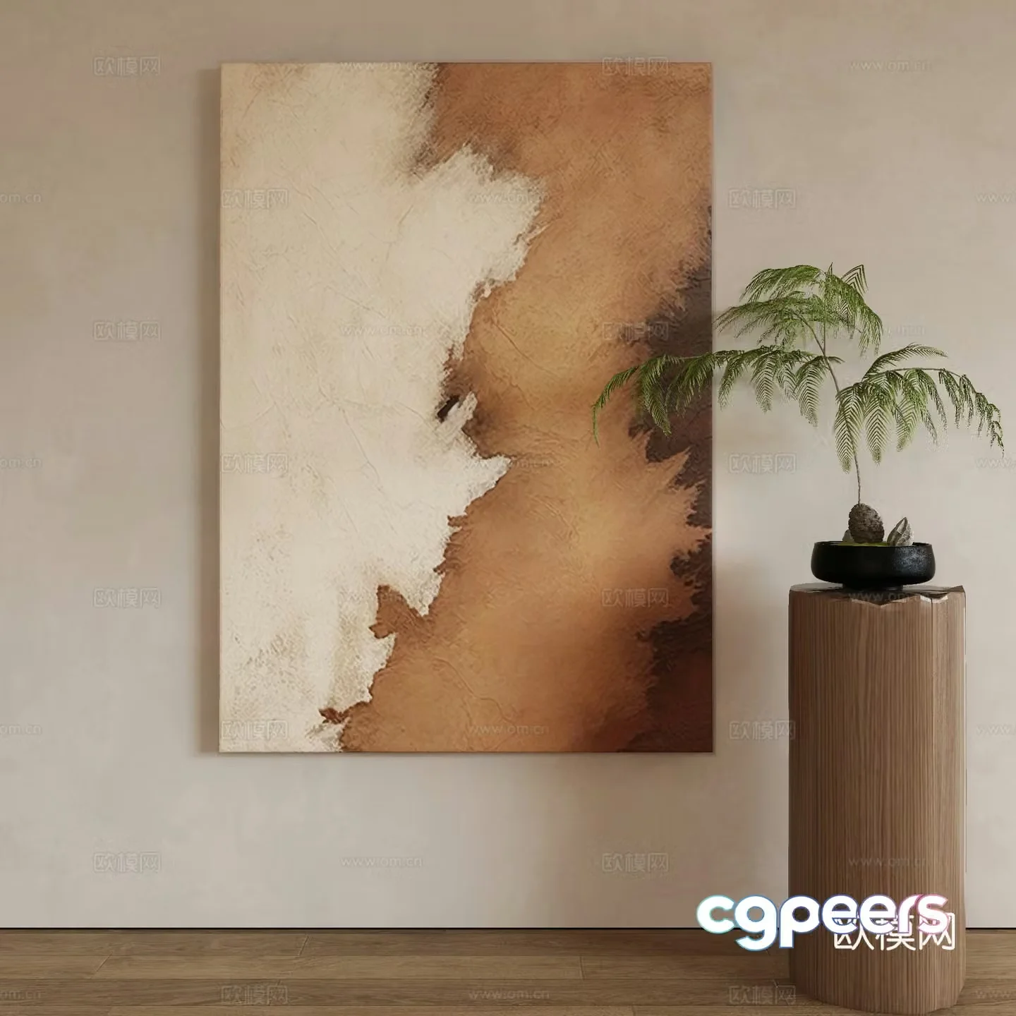 Modern Wasabi Hanging Painting Oil Painting 3D Model