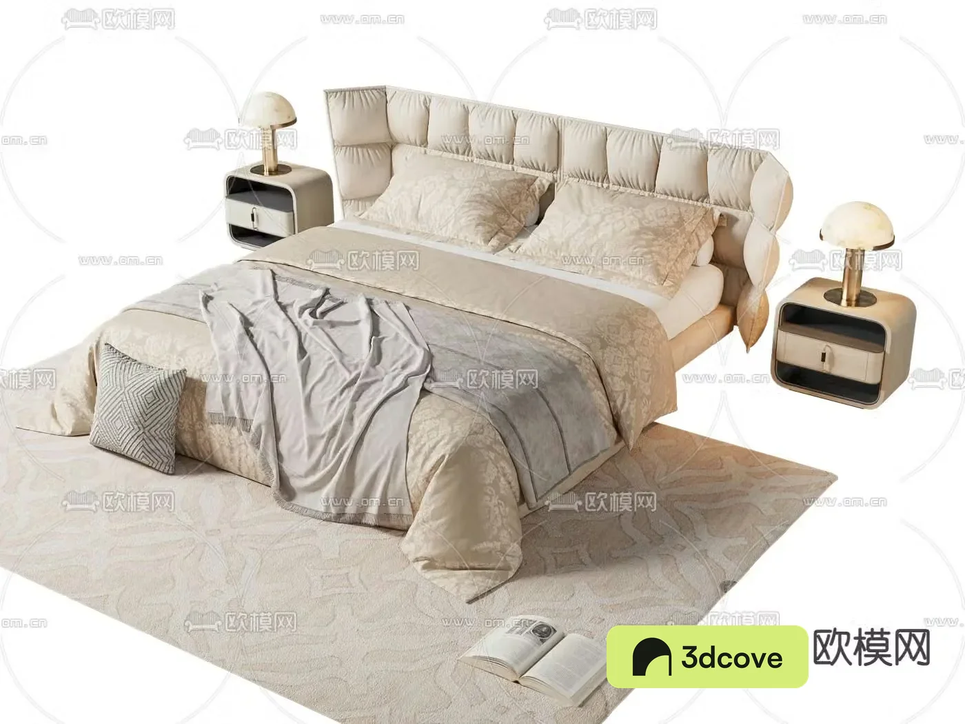 Light luxury double bed