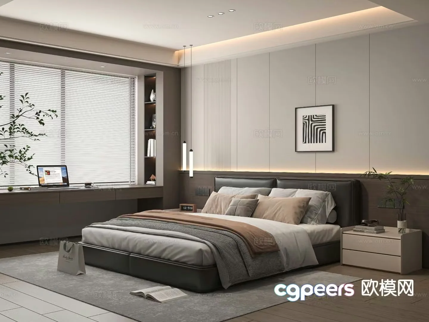 Modern bedroom master bedroom 3d model