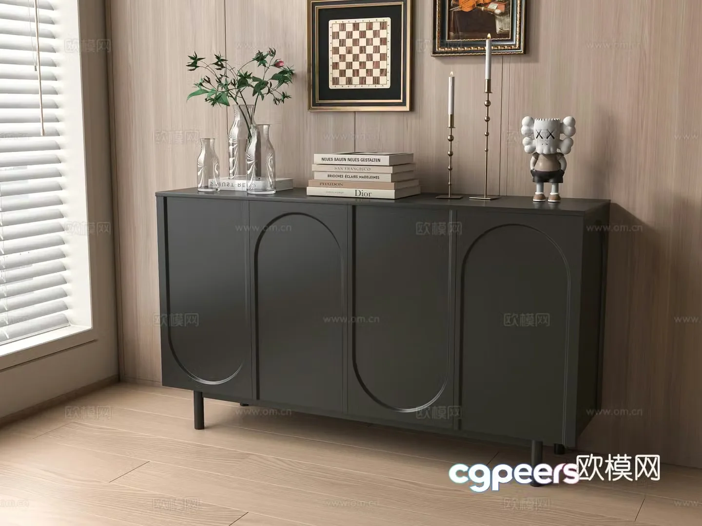 Medieval style entrance cabinet 3D model