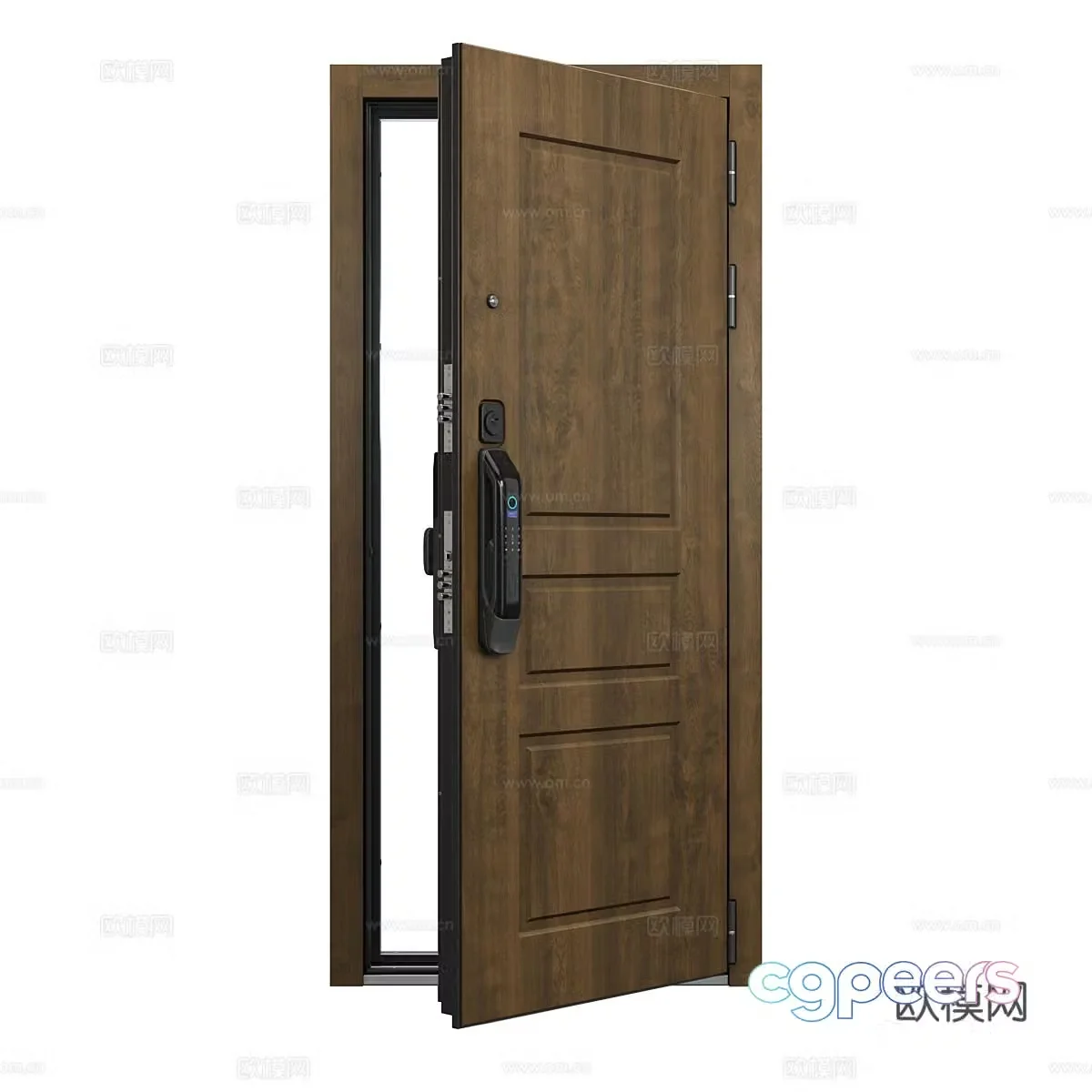 Nordic single door entry door password door 3D model