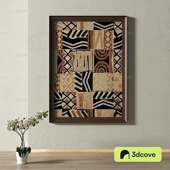 A Framed African-Inspired Artwork