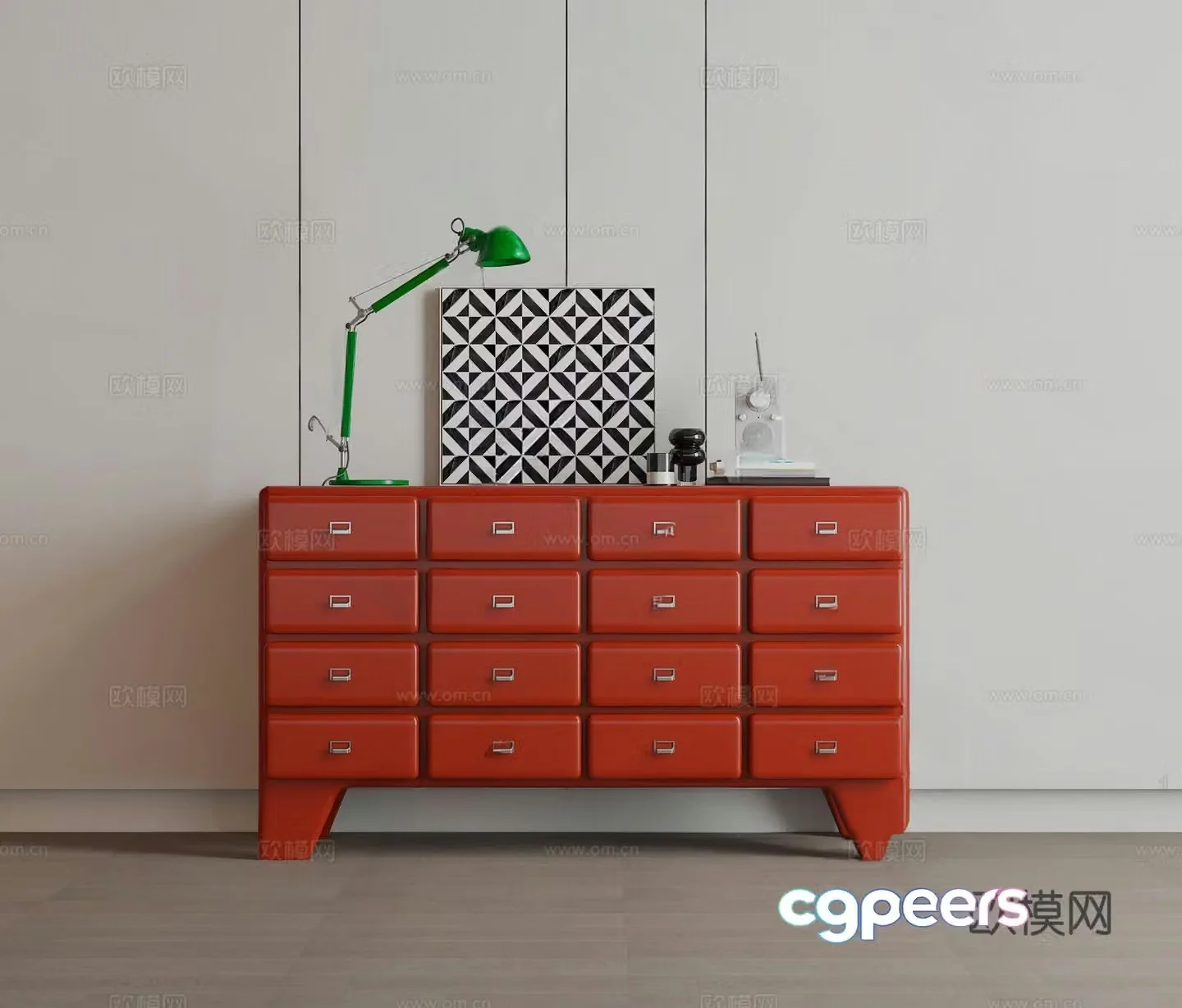 Modern side cabinet chest 3d model
