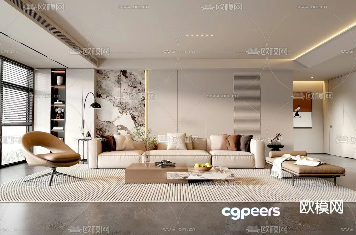 Modern living room 3d model