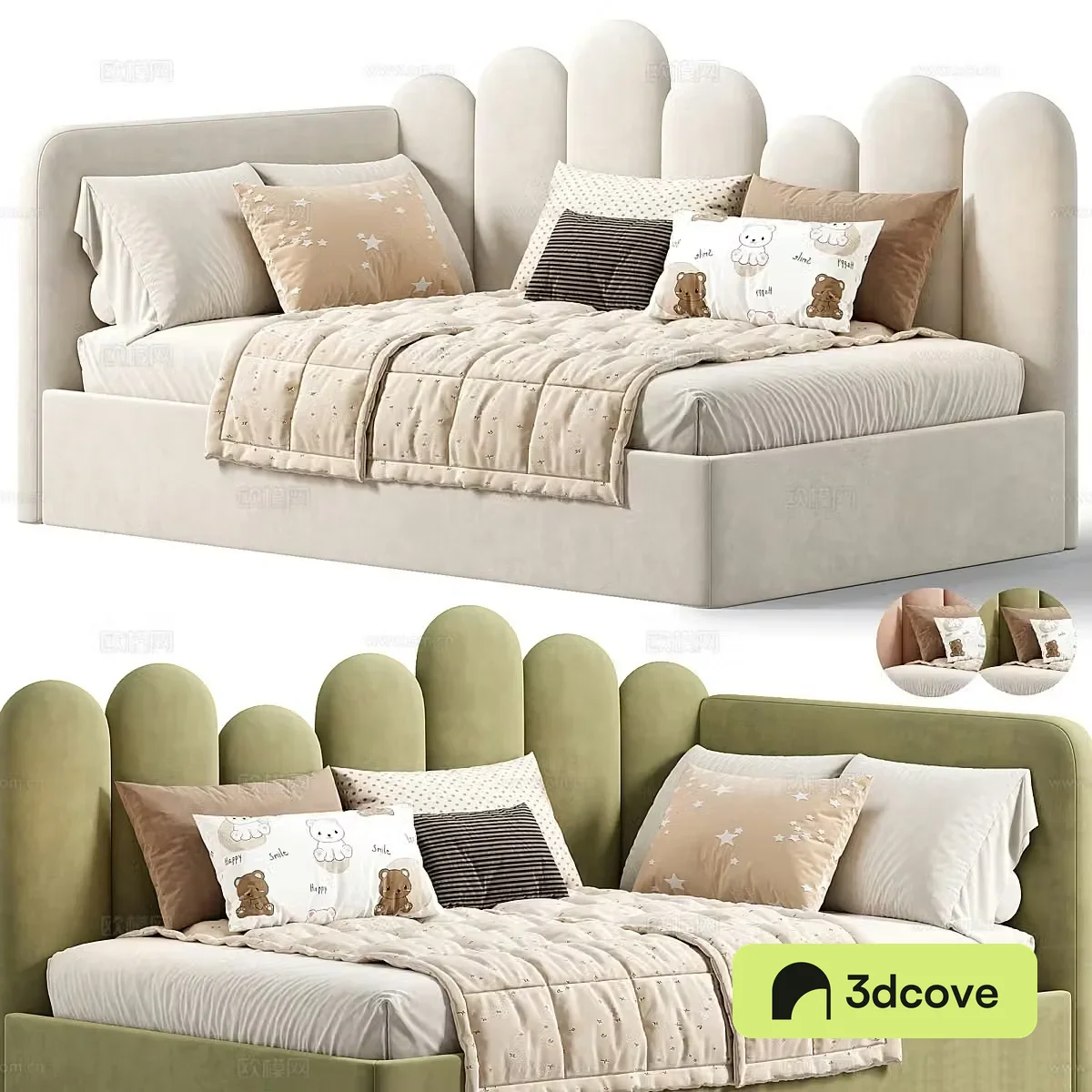 Modern fabric children’s bed