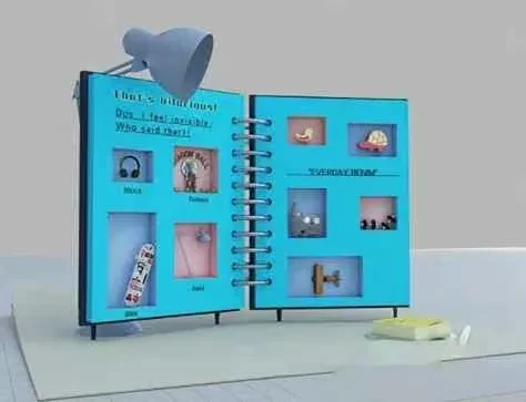 Blue Spiral-Bound Book 3D Model – 6446 – VRAY Render