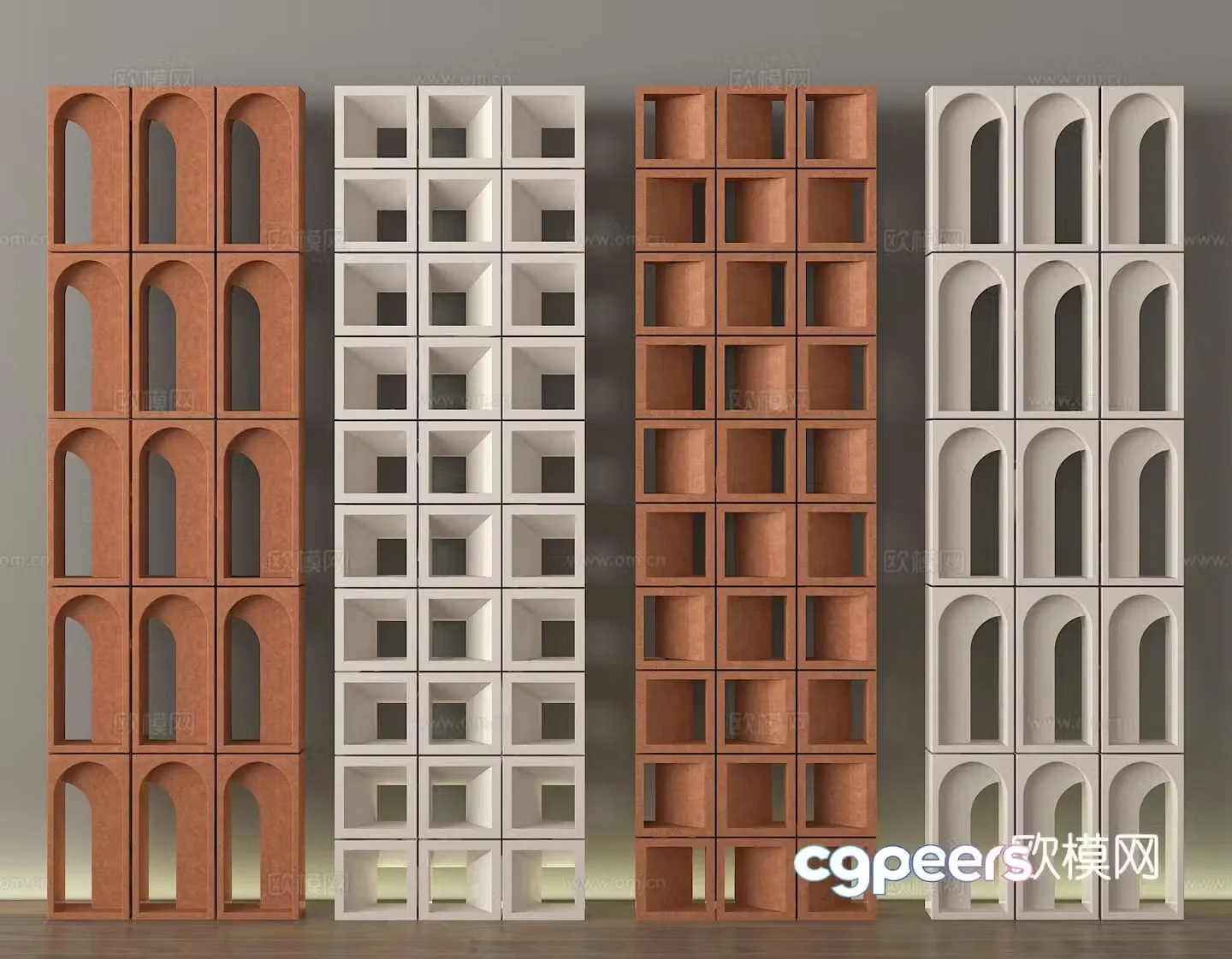 Partition Cement brick Hollow brick Flower brick Red brick 3D model