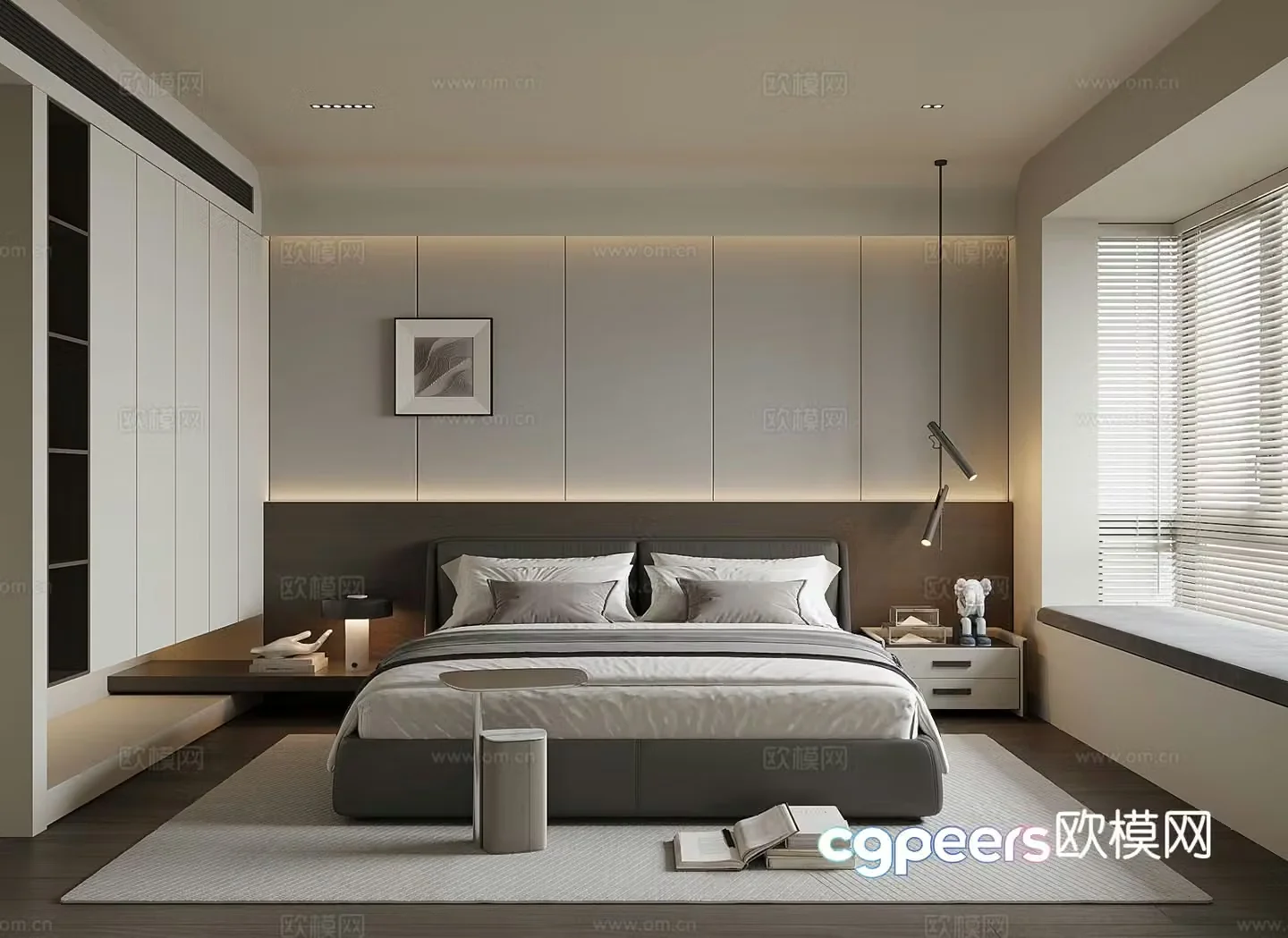 Modern home bedroom master bedroom 3d model