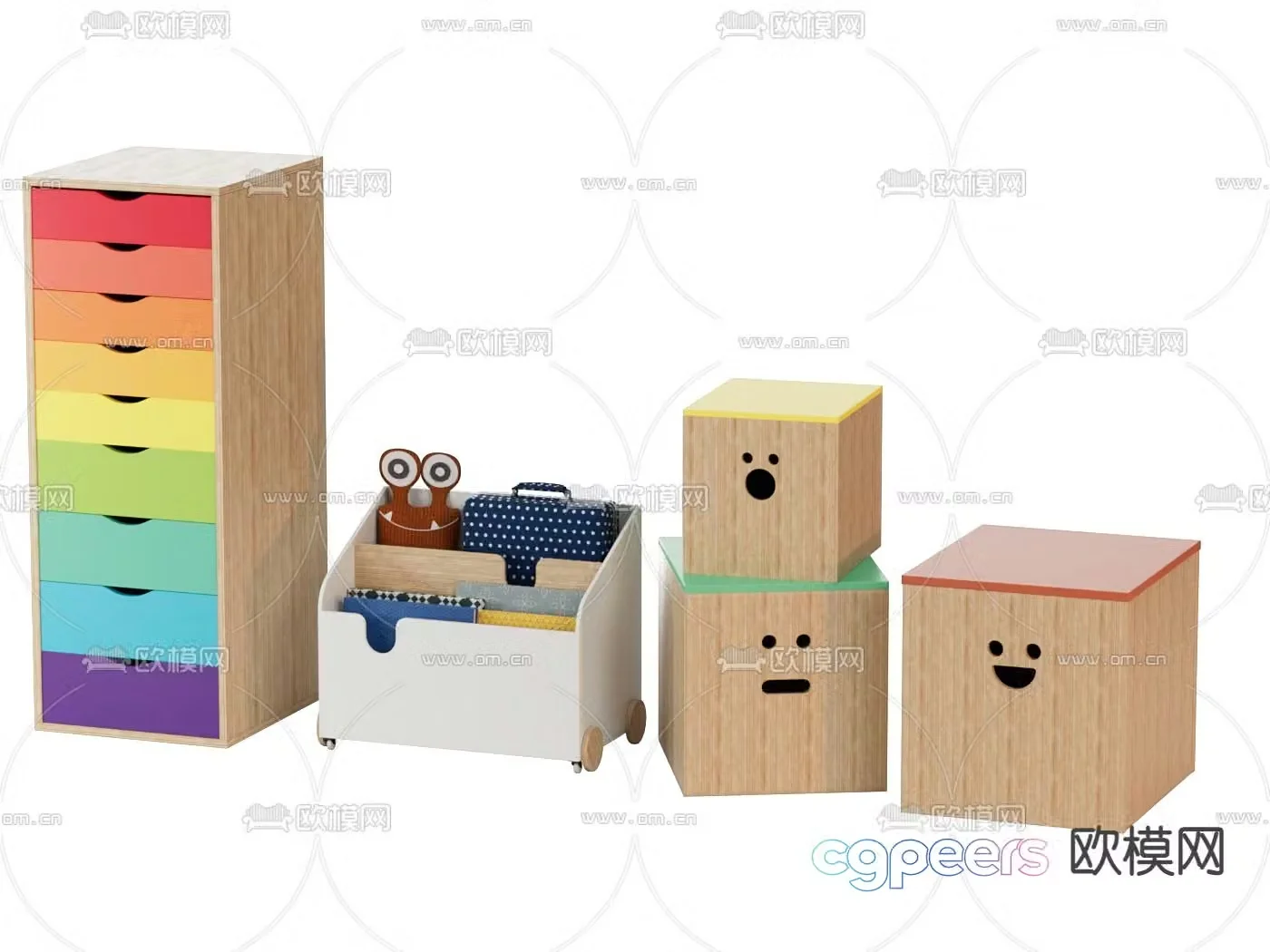 Children’s locker storage box 3d model