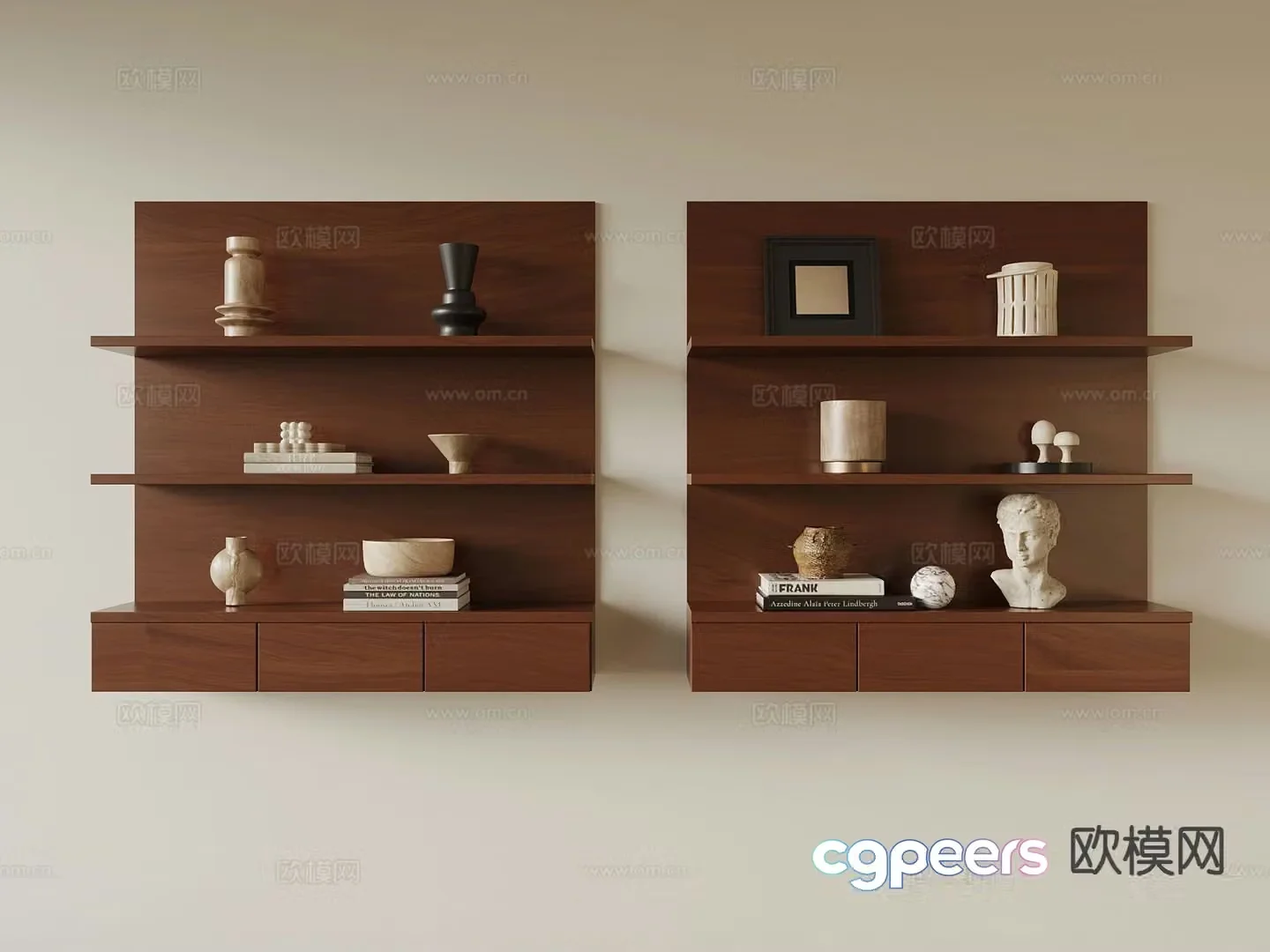 Medieval style wall hanging shelf 3d model