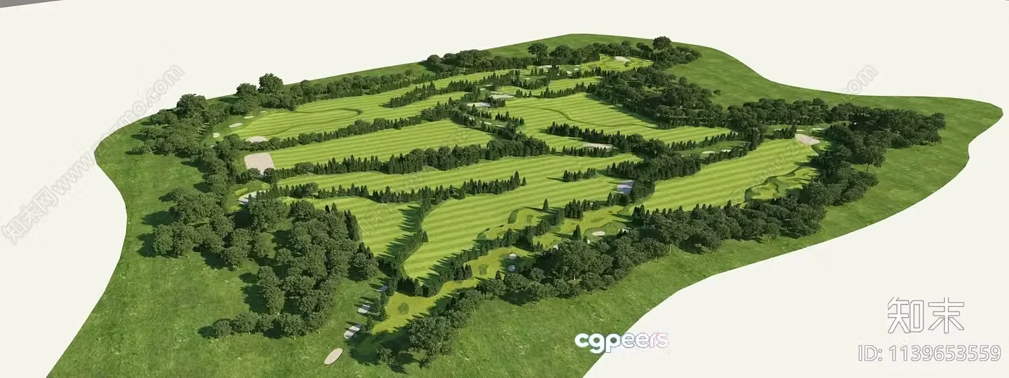 A Golf Course 3D Model – 4321 – VRAY Render
