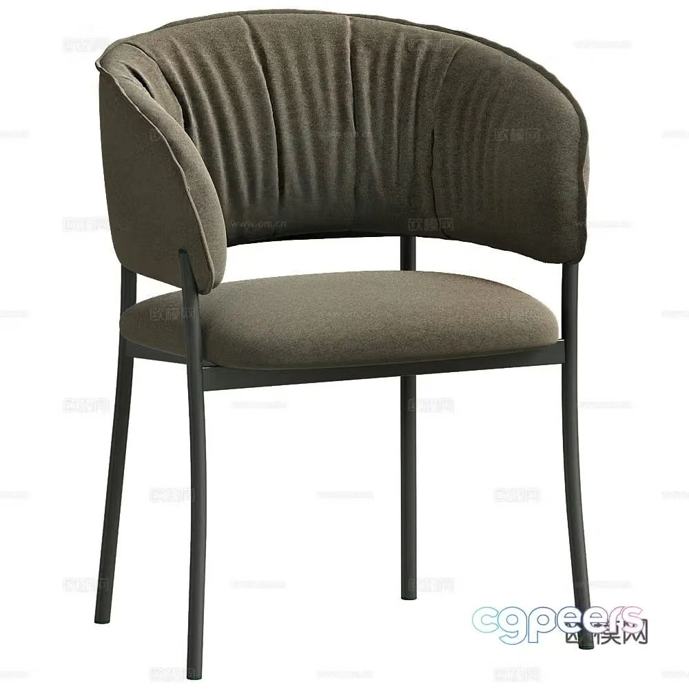 Modern Italian fabric dining chair 3d model
