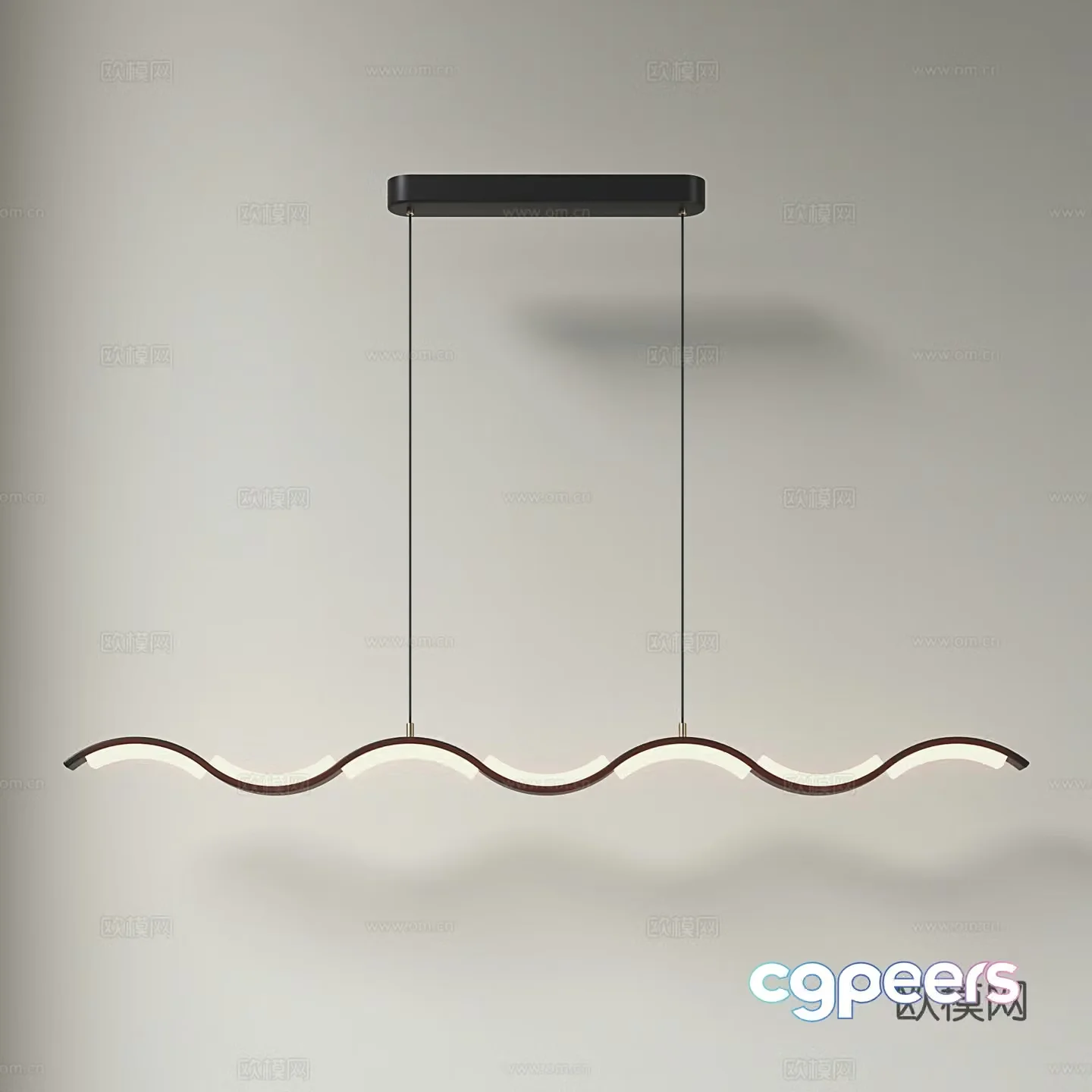Modern restaurant chandeliers simple long chandeliers bar chandeliers light luxury long chandeliers 3D model