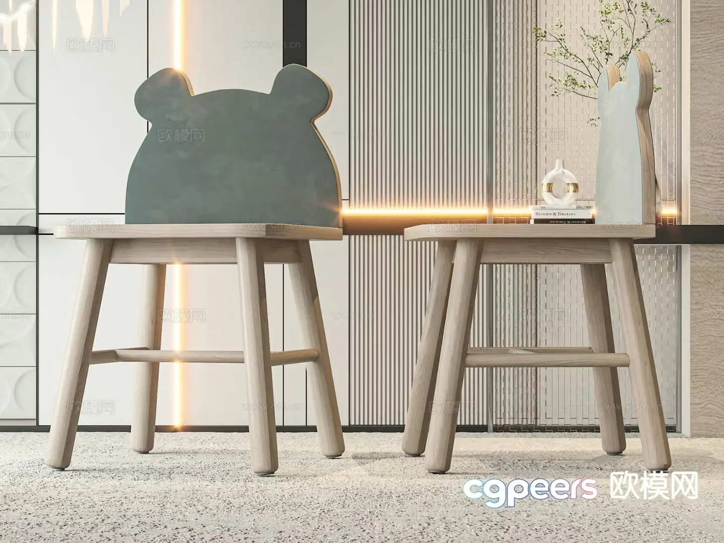 Children’s chair learning chair cartoon chair 3d model