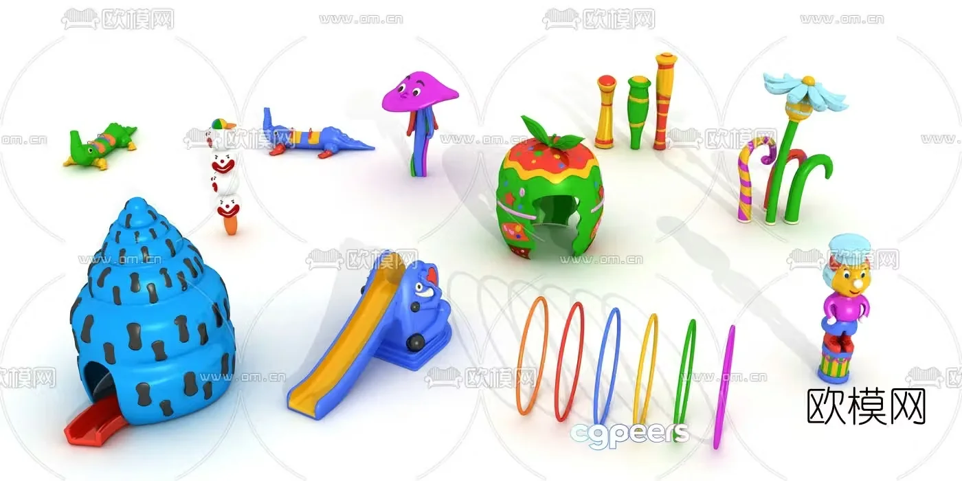 Modern children’s educational toy small slide 3D model