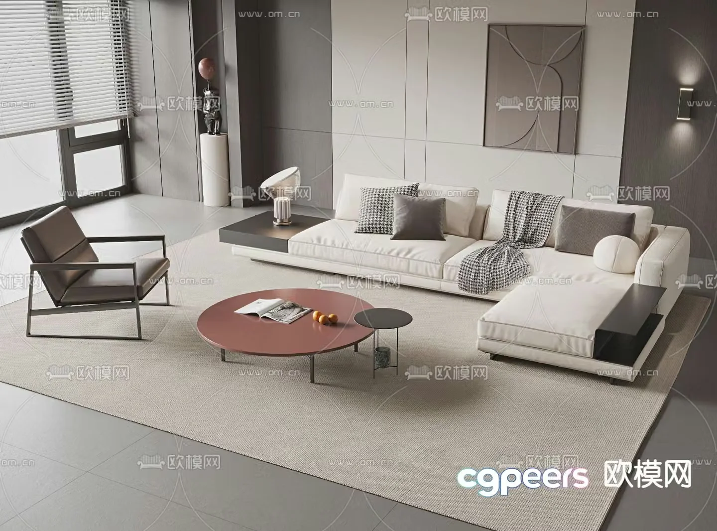 Modern modular sofa corner sofa 3d model