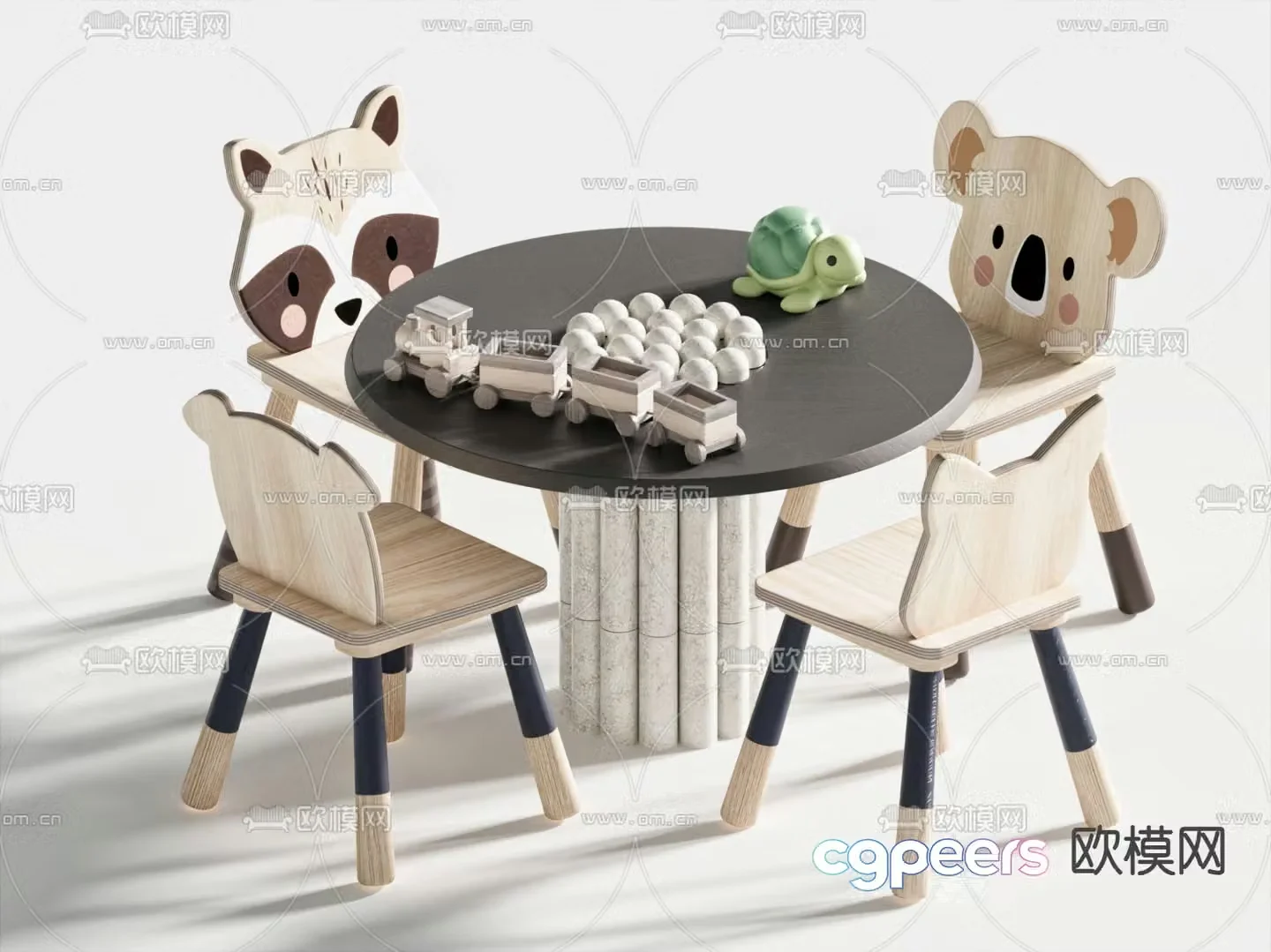 Children’s table and chair 3d model