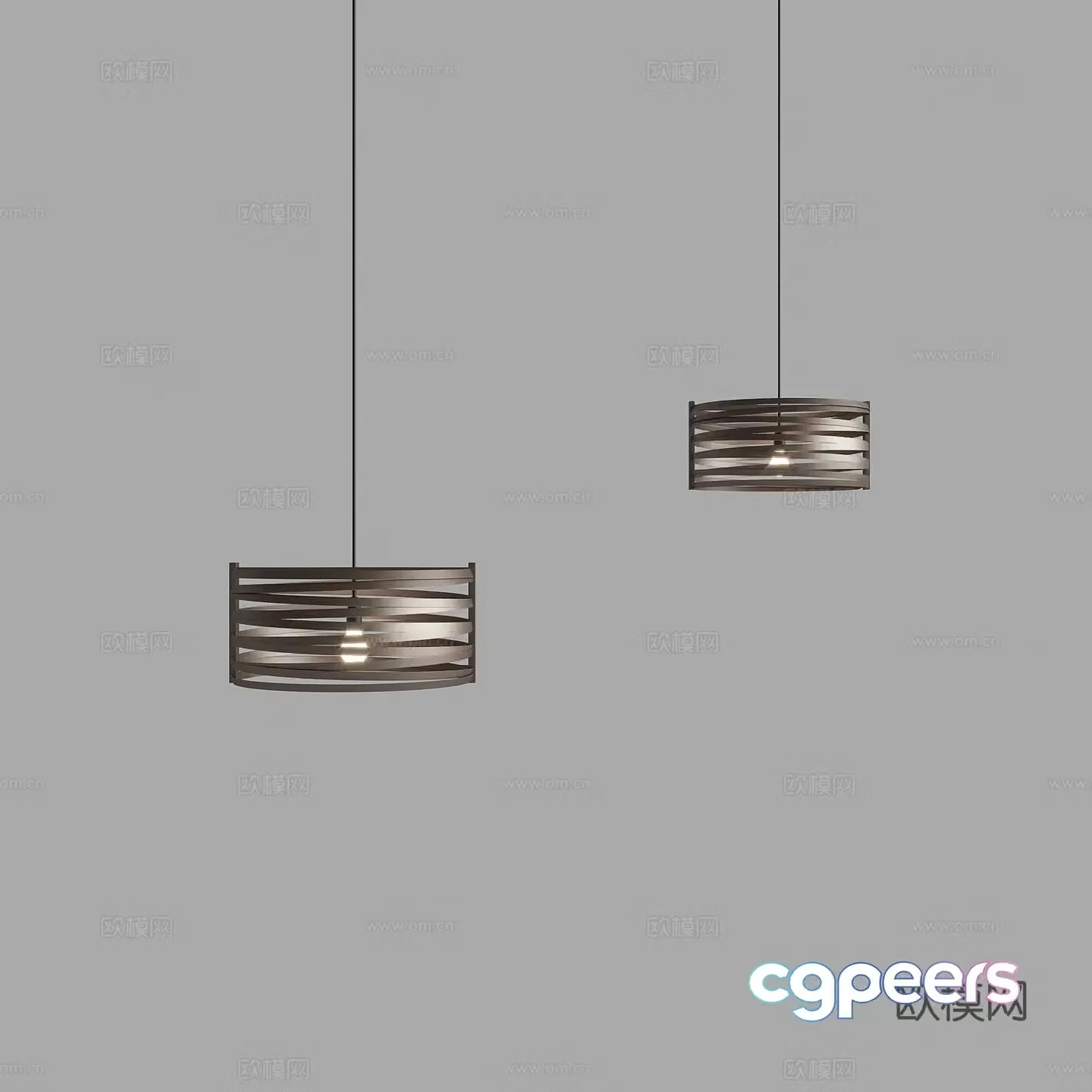 Retro style iron chandeliers small chandeliers 3d model
