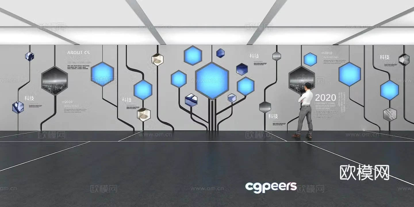 Cultural wall Corporate culture wall Display wall Classroom Exhibition hall Campus culture Corridor 3D model