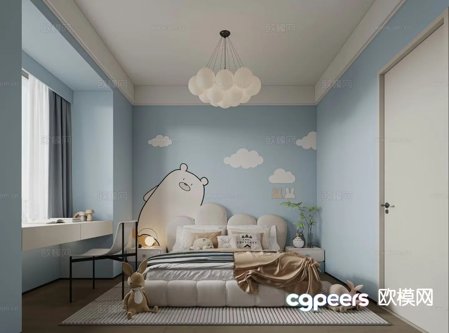 Modern children’s room boy’s room kid’s room 3d model